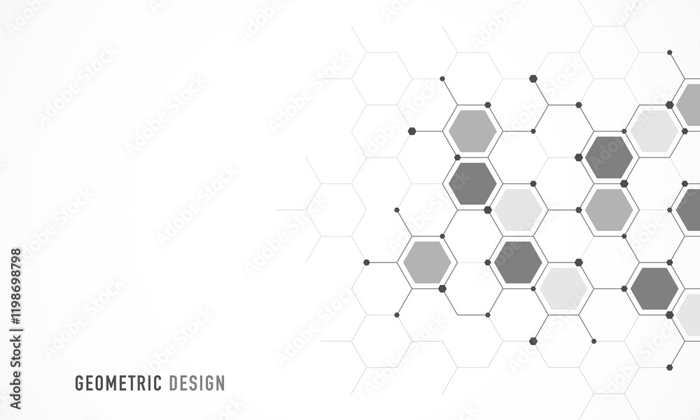 Aufkleber Graphic design element with abstract geometric background of simple hexagon pattern