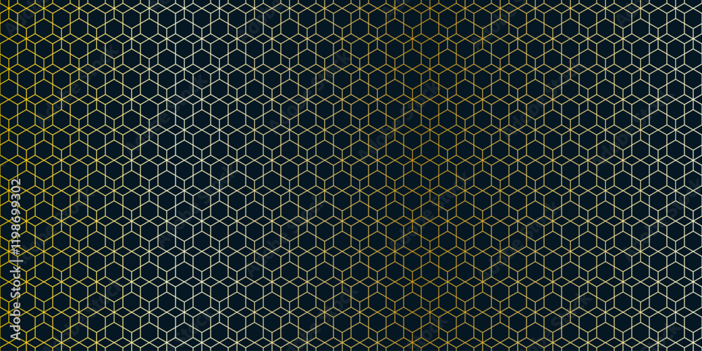 Poster Abstract seamless pattern with a geometric background of polygonal golden lines. Stylish vector texture