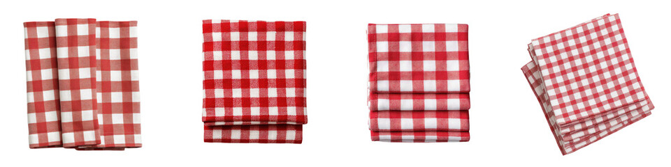 Obraz premium Red and White Gingham Checkered Tablecloth for Picnic and Dining Occasions Cozy Homey Decor Classic Vintage Retro Style Background