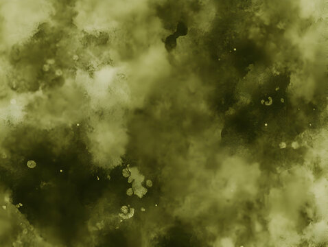 Abstract Olive Green Watercolor Background Creates a Soft, Dreamy, and Textured Effect with Artistic Flair.