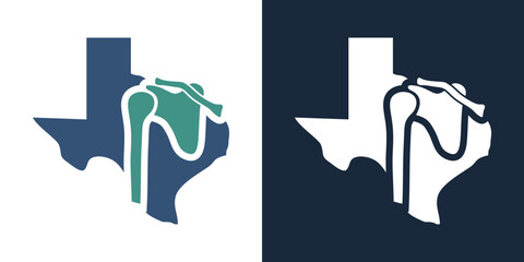 TEXAS SHOULDER BONE ICON LOGO ABSTRACK VECTOR