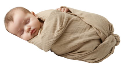 A Sweet Baby Crying in a Soft Swaddle Displaying Only Their Adorable Face Highlighting Emotions