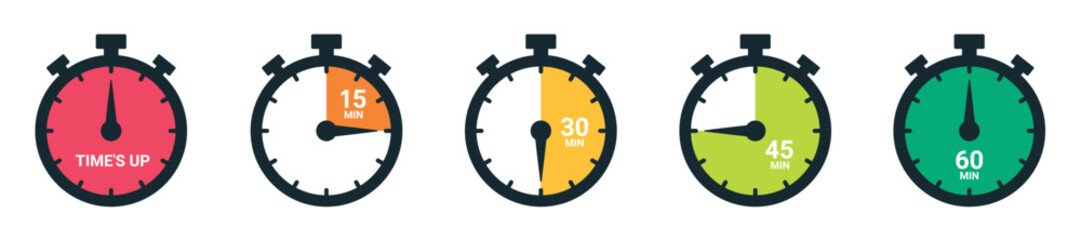 stopwatch icon vector. time, hour, minute, second, symbol
