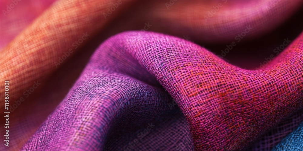 Poster colored cotton texture fabric featuring an abstract background, showcasing the textile material up c
