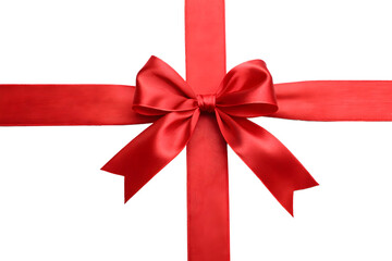 Red bow isolated on white background 