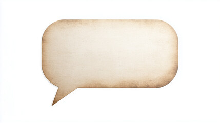 Vintage Speech Bubble: A rustic, aged speech bubble with a parchment-like texture, perfect for adding a vintage or antique feel to your design projects.  The blank space invites your message.