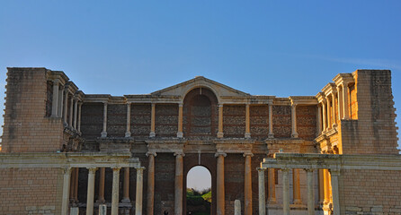 Ancient ruins in Sardes Lydia Ancient City in Salihli, Manisa, Turkey