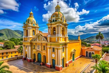 Fototapeta premium Santa Marta Cathedral, Colombia: Majestic Basilica in July Sunlight