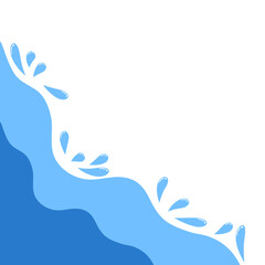 Abstract Blue Water Wave Corner
