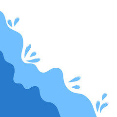 Abstract Blue Water Wave Corner