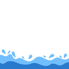 Stylized Blue Water Splash Footer
