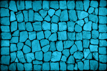 Turquoise Stone Wall Creates a Textured Background with Rustic Charm, Perfectly Fit For Various Designs.