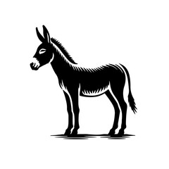 Donkey side view standing vector 