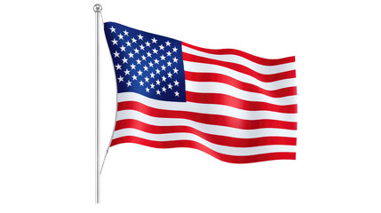 American Flag isolated on a white transparent background