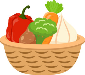 Vegetable Basket Illustration