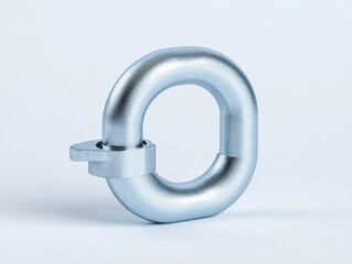 Obraz premium close-up of a metal connecting link on a white background