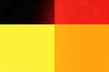 Fototapeta premium Four Color Block Background Design with Yellow, Orange, Red, and Black