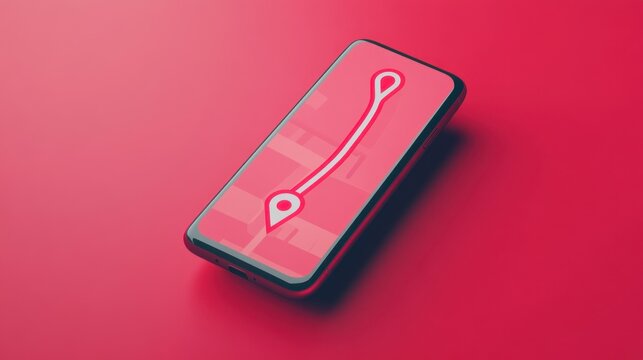 Smartphone Navigation App Route Planning  Modern Technology Digital Map Guidance