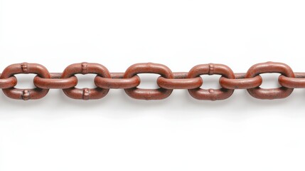 Fototapeta premium close up of a rusty metal chain isolated on white background