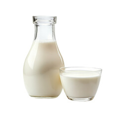 Fresh Milk Bottle on transparent background.