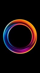 neon circle glowing 3d futuristic modern abstract design image