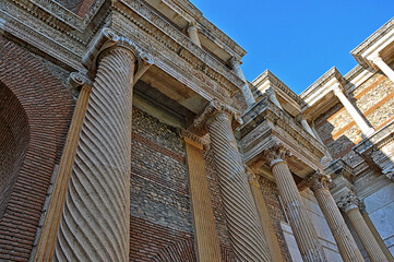 Naklejka premium Ancient ruins in Sardes Lydia Ancient City in Salihli, Manisa, Turkey