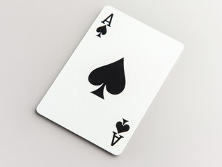 ace of spades playing card on a gray background