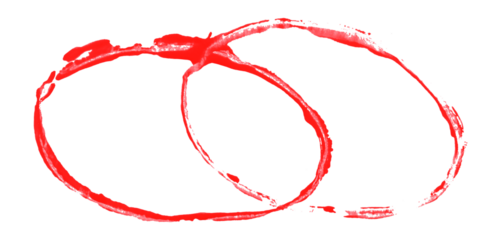 Abstract simple red circle and ellipse