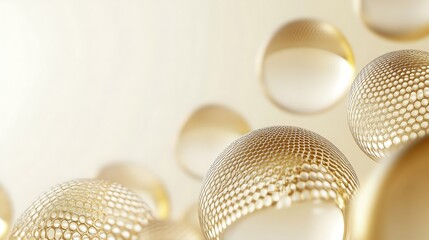 Fototapeta premium Golden Honeycomb Sphere Abstract Background