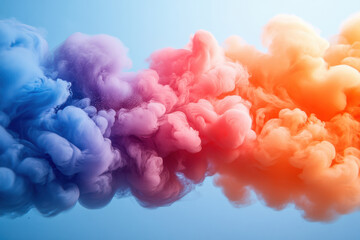 Obraz premium Colorful abstract smoke clouds in blue and orange fusion