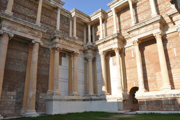 Ancient ruins in Sardes Lydia Ancient City in Salihli, Manisa, Turkey