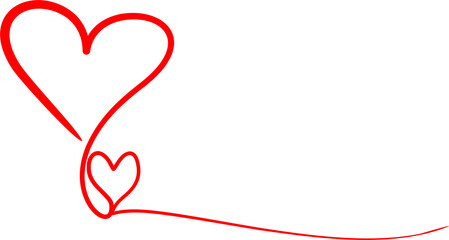 Red heart line art love
