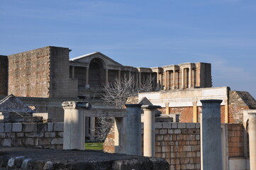 Ancient ruins in Sardes Lydia Ancient City in Salihli, Manisa, Turkey