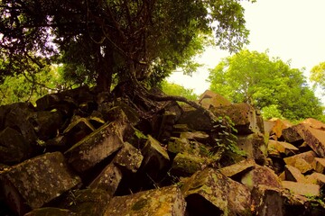 Collapsed stones inside Beng Mealea temple complex