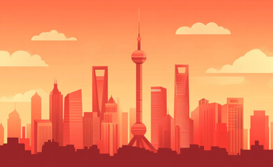 Obraz premium Asia China Shanghai city skyline