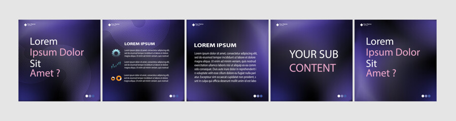 Vector illustration carousel mockup purple gradient © Khalim Taufiqi