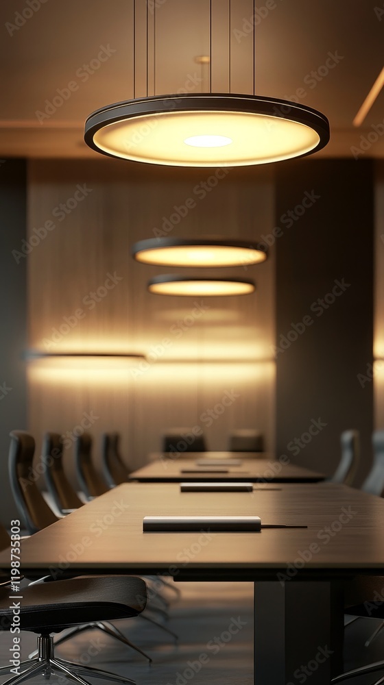 Poster A conference room with a large table and several chairs. The room is well lit and has a modern, professional feel