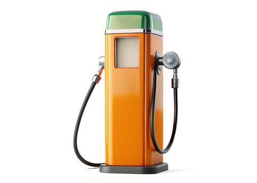 recommend clip art: Retro Gas Pump, Isolated Minimalist Vintage Fuel Station White Background