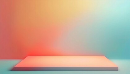 Peach and Blue Gradient Podium with Ample Copyspace