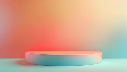 Peach and Blue Gradient Podium with Ample Copyspace