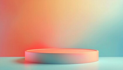 Peach and Blue Gradient Podium with Ample Copyspace