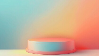 Peach and Blue Gradient Podium with Ample Copyspace