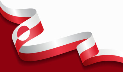 Greenland flag wavy abstract background. Vector illustration. © Khvost