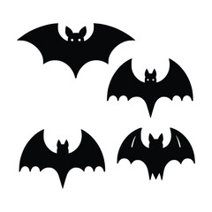 Fototapeta premium collection of a Halloween bat in vector art style, bat bird in black vector