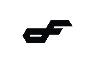 Monogram Letter DF  Modern Initial Logo Design  Vector Illustration	