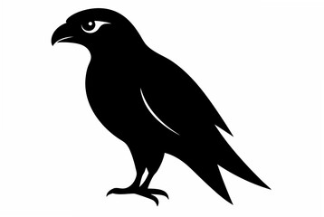 Obraz premium Peregrine Falcon bird silhouette black vector art illustration.