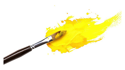 Beige Watercolor Brush with Yellow Paint