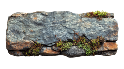 Old stone sign plate isolated on a transparent background