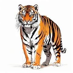 Obraz premium the AI Image Generator, Artistic Illustration of a Majestic Tiger