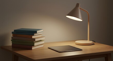 lamp on table